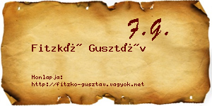 Fitzkó Gusztáv névjegykártya